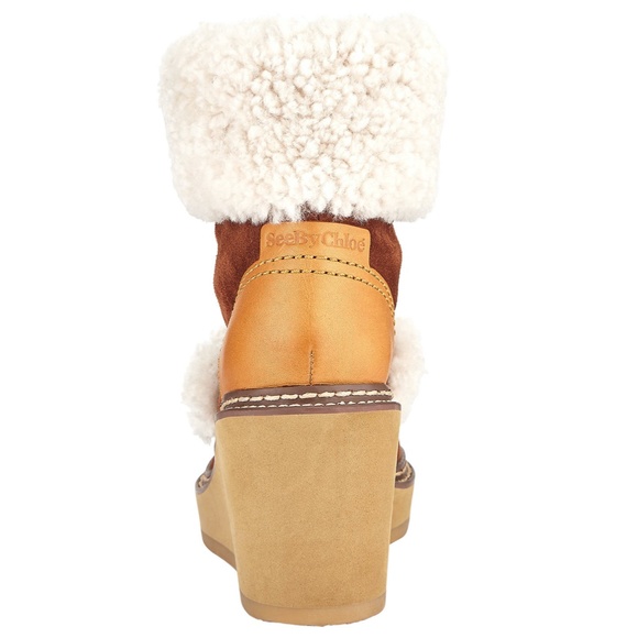 See by Chloé Martinica Shearling Wedge Boot 5.5 - Picture 13 of 15